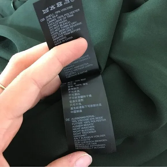 Reiss EDEN Green Velvet One Shoulder Evening Cocktail Midi Dress Size 8 - Picture 13 of 14